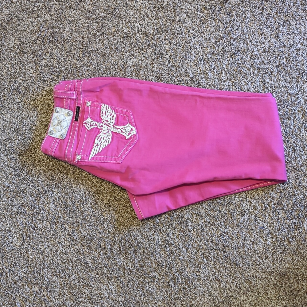 Miss Me Pink Jeans with Embroidered Pocket